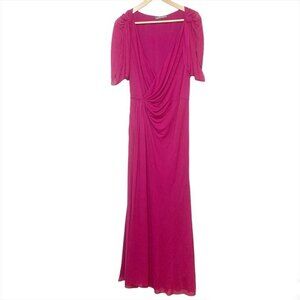 Alberta Ferretti long fuchsia chiffon dress